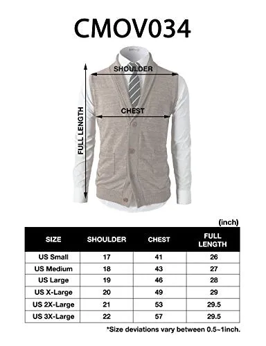 H2H Men's Casual Basic Shawl Collar Knitted Slim Fit Vest GREEN US M/Asia L (CMOV034)