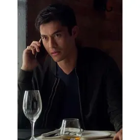Henry Golding A Simple Favor Black Bomber Jacket