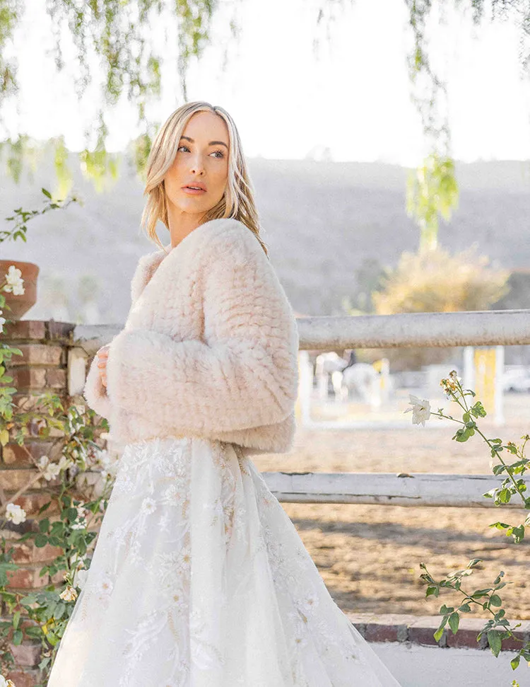 Jess Faux Fur Jacket in Oatmeal