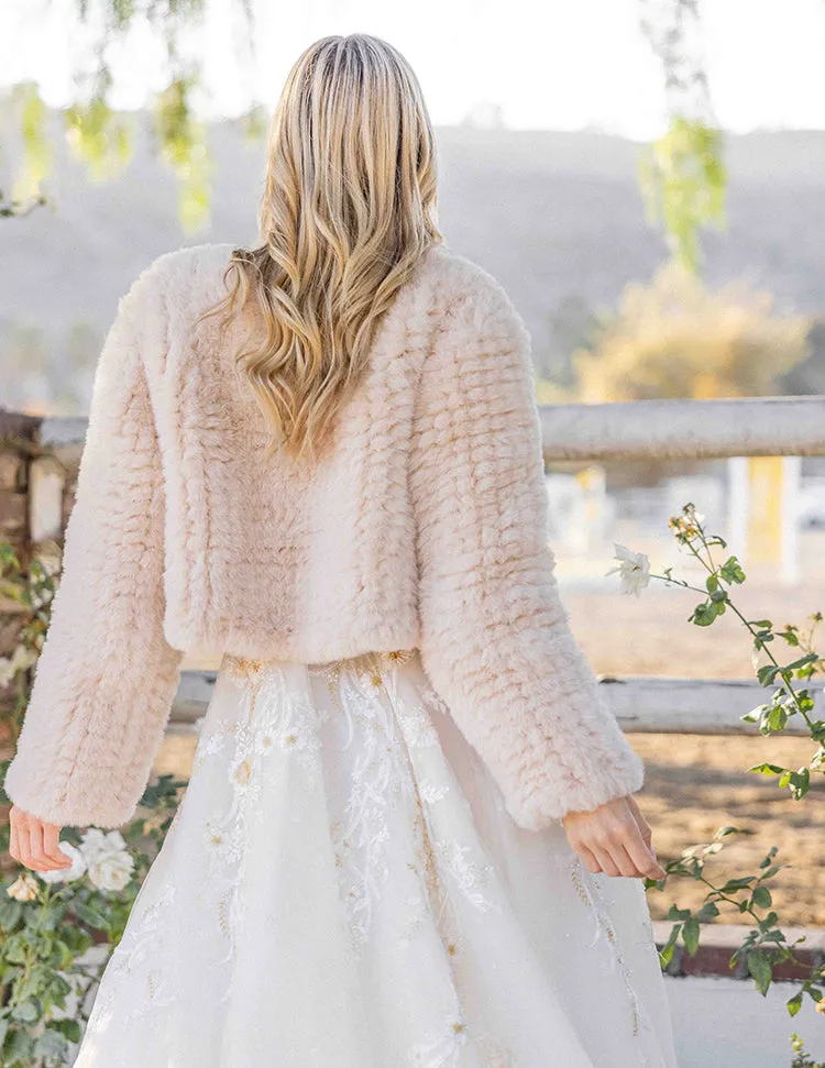 Jess Faux Fur Jacket in Oatmeal