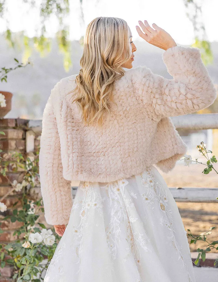 Jess Faux Fur Jacket in Oatmeal