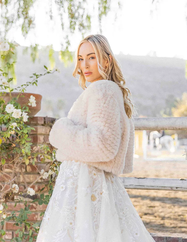 Jess Faux Fur Jacket in Oatmeal