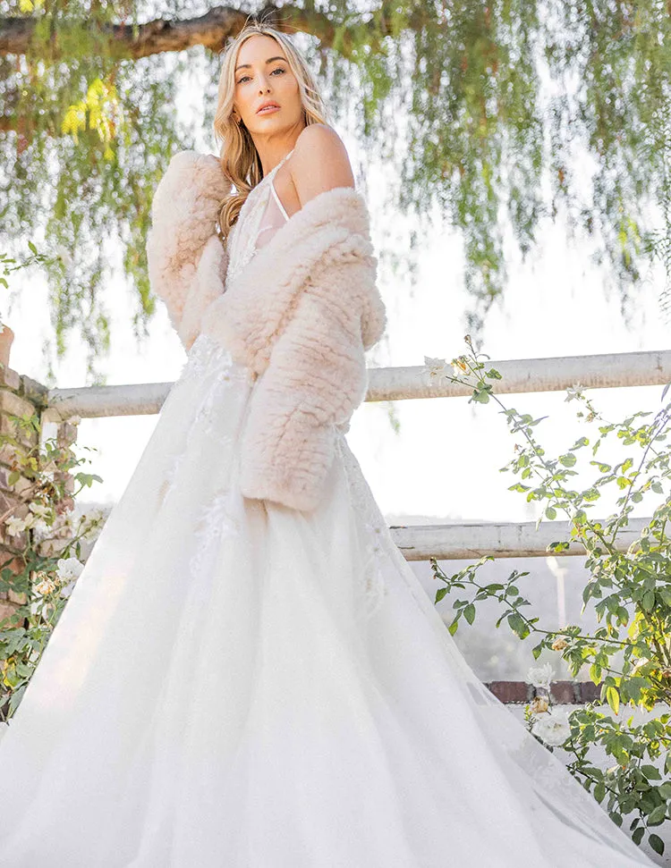 Jess Faux Fur Jacket in Oatmeal