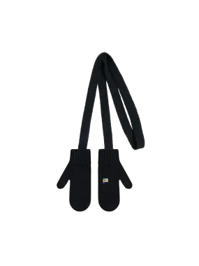 Kids' Recycled Cashmere Mittens—black