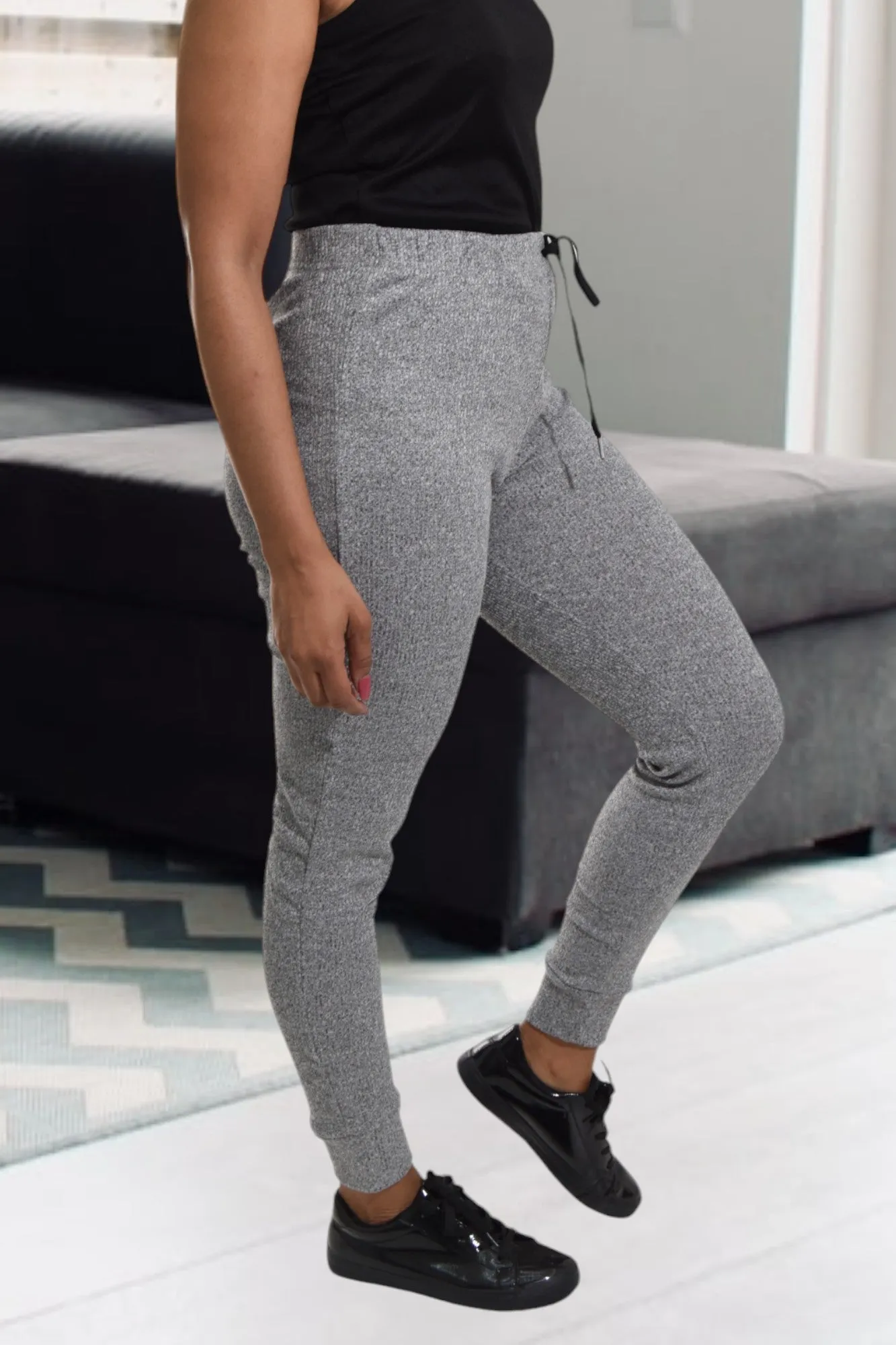 Ladies Grey Skinny Track Pants