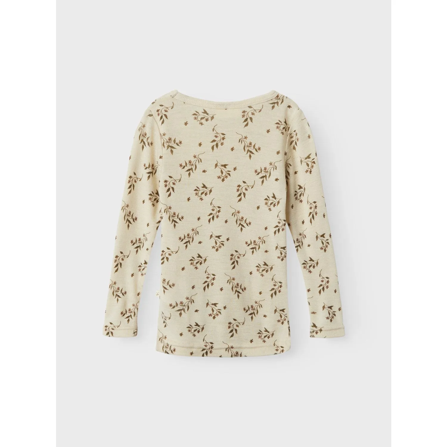 Lil'Atelier Sandshell Nimo Slim Wool/Modal Blouse AOP