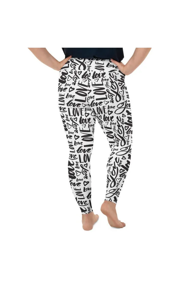Love Love Love All-Over Print Plus Size Leggings
