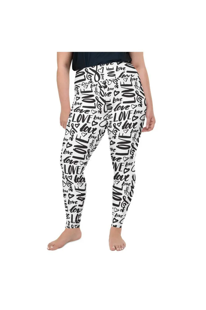 Love Love Love All-Over Print Plus Size Leggings