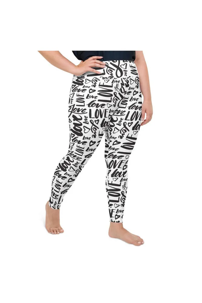 Love Love Love All-Over Print Plus Size Leggings