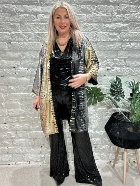 Malissa J Ombre Shaded Sequin Kimono Style Jacket