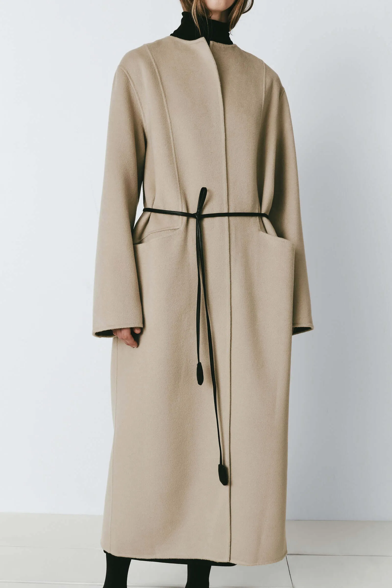 Mathé Belted Double-Faced Coat