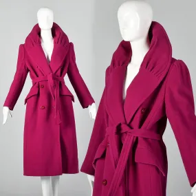Medium 1980s Dramatic Pink Trench Coat