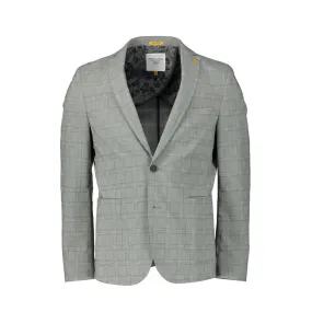 Men's Checkered Suit Jacket,Grey