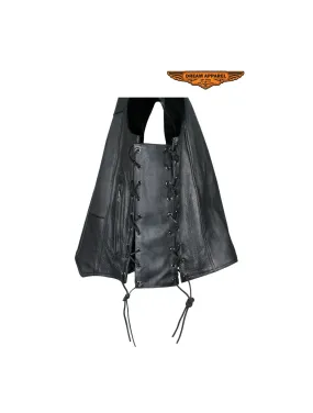 Mens Naked Cowhide Leather Vest Extender 9 hole