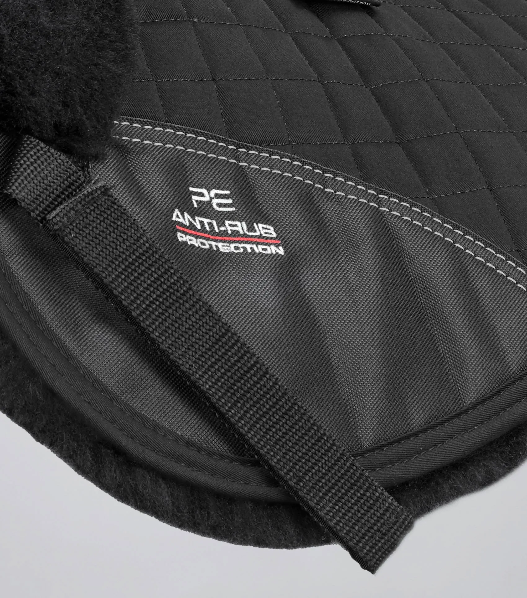 Merino Wool Saddle Pad - Half Pad Black/Black Wool