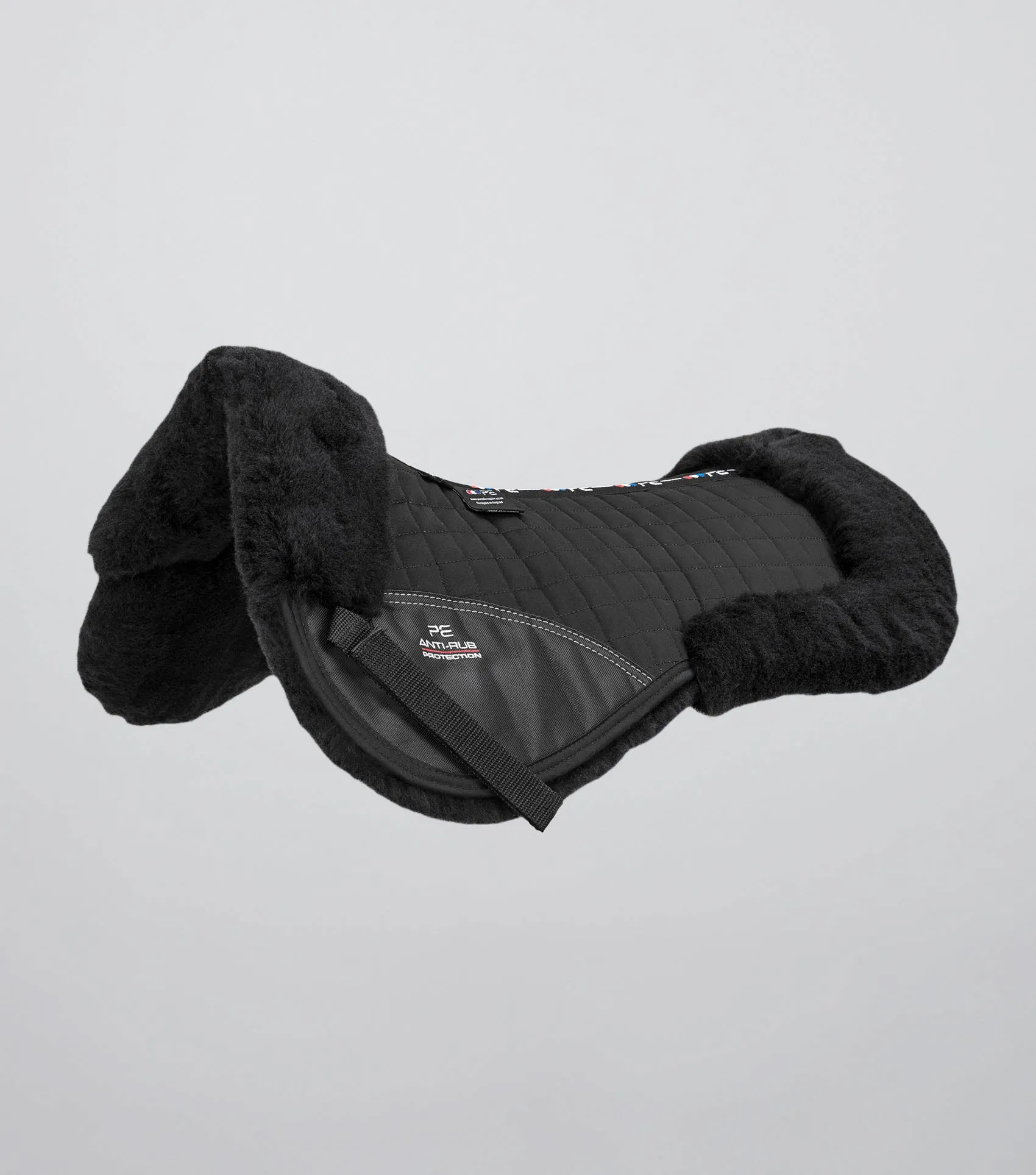 Merino Wool Saddle Pad - Half Pad Black/Black Wool