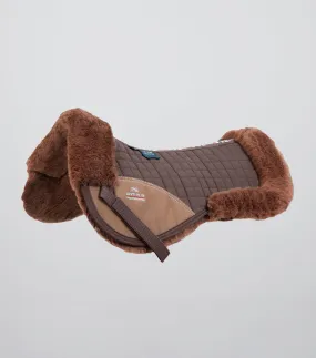 Merino Wool Saddle Pad - Half Pad Brown/Brown Wool