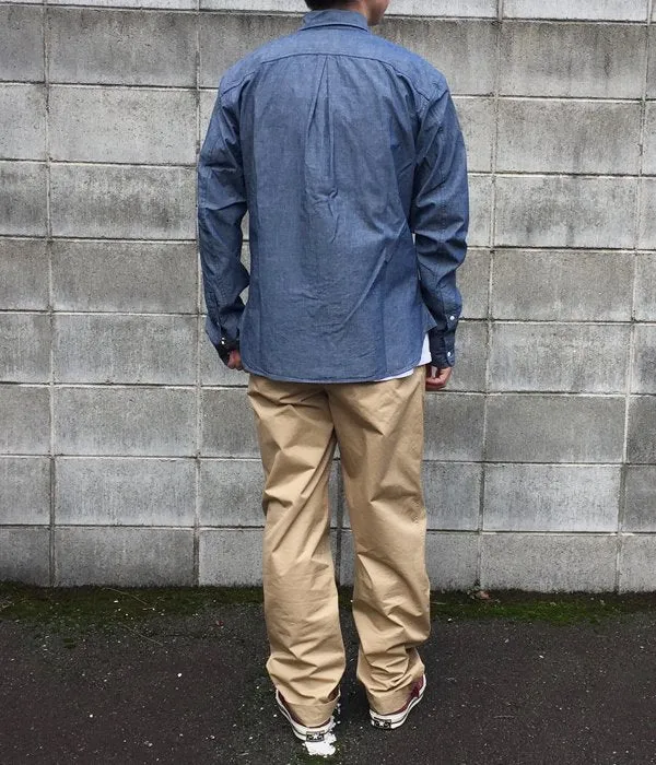 MHL./WASHED CHINO COTTON PANTS (BEIGE)