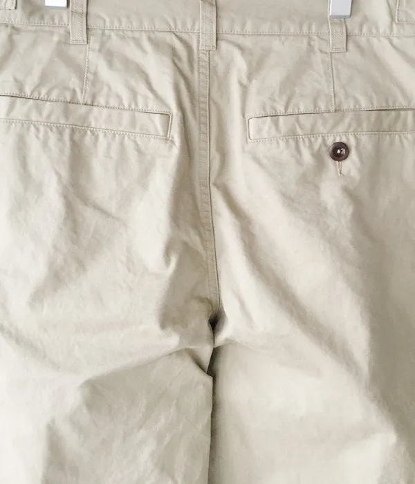 MHL./WASHED CHINO COTTON PANTS (BEIGE)