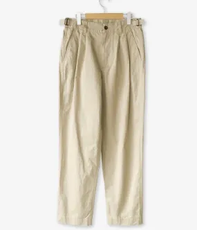 MHL./WASHED CHINO COTTON PANTS (BEIGE)
