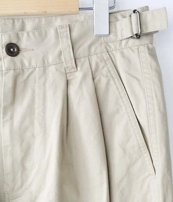 MHL./WASHED CHINO COTTON PANTS (BEIGE)