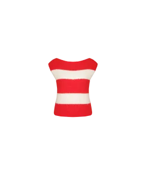 MILO VEST CHERRY STRIPE