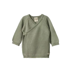 Nature Baby Merino Knit Kimono Jacket - Seedling