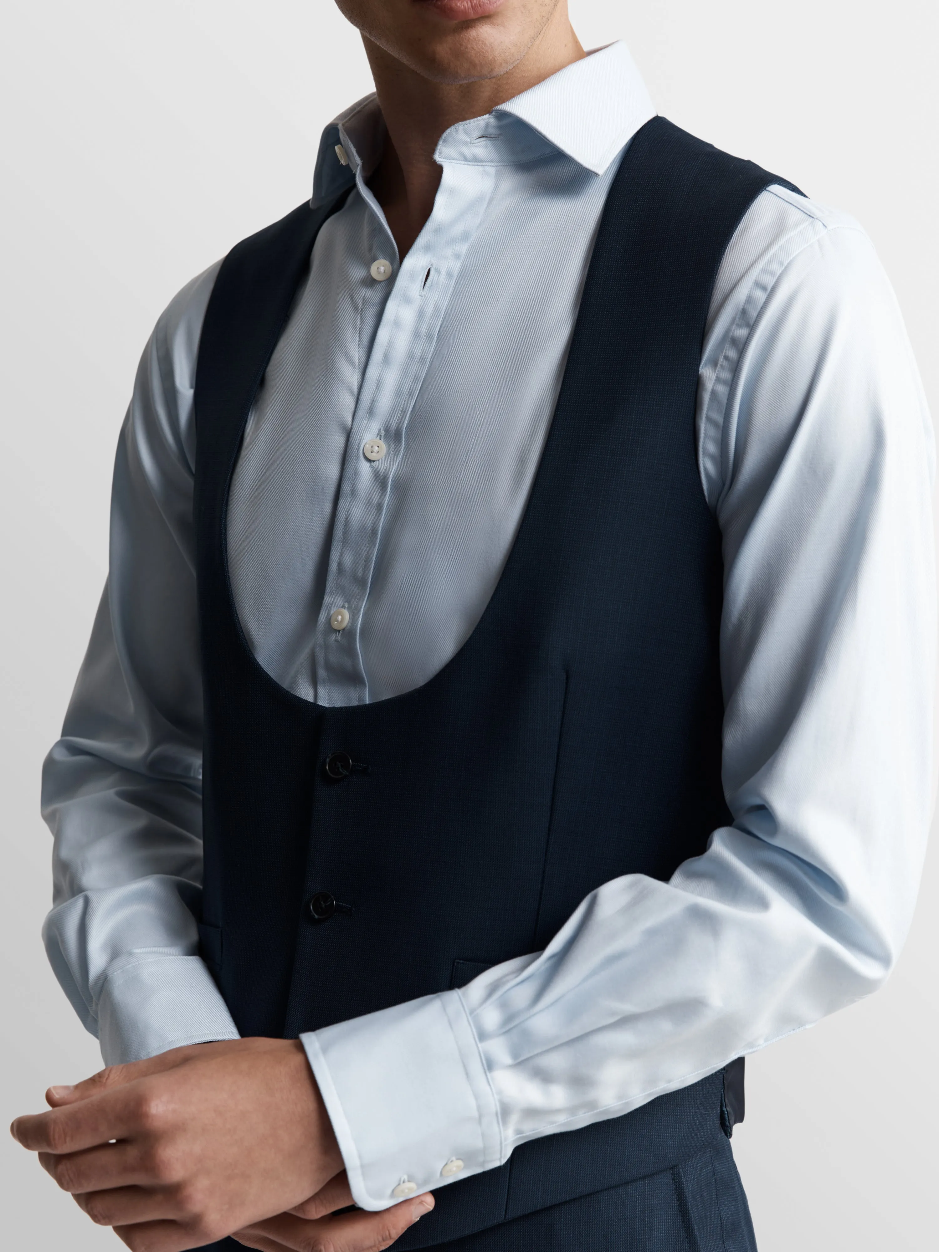 Owens Italian Luxury Slim Navy Waistcoat