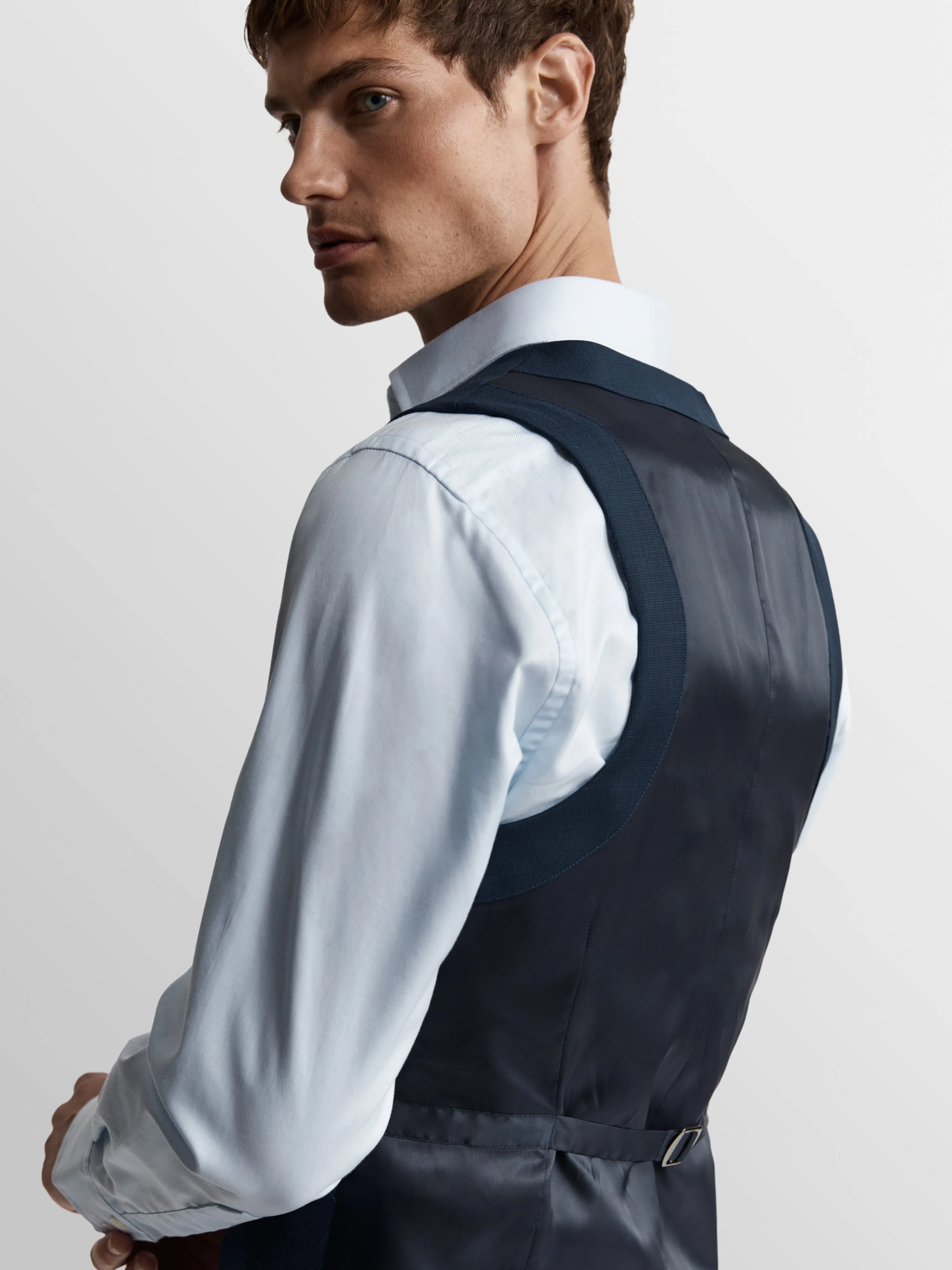 Owens Italian Luxury Slim Navy Waistcoat