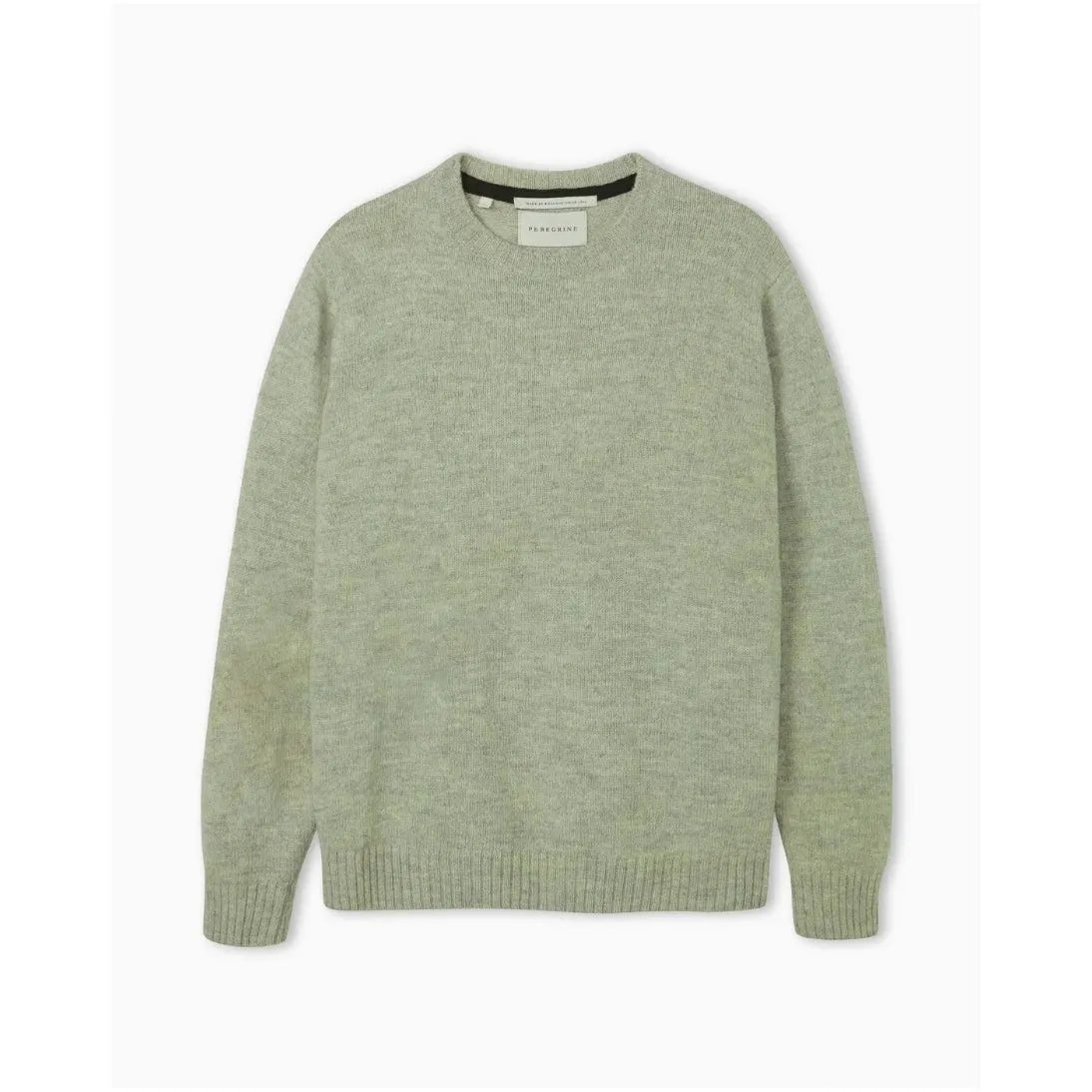Peregrine Pure Merino Wool Makers Stitch Crew Jumper Mint Made in England WJ71008