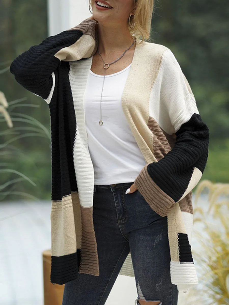 Pixel Block  Knitted Sleeve Vest - Multicolor