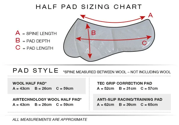 Premier Equine - Merino Wool Saddle Pad - Half Pad