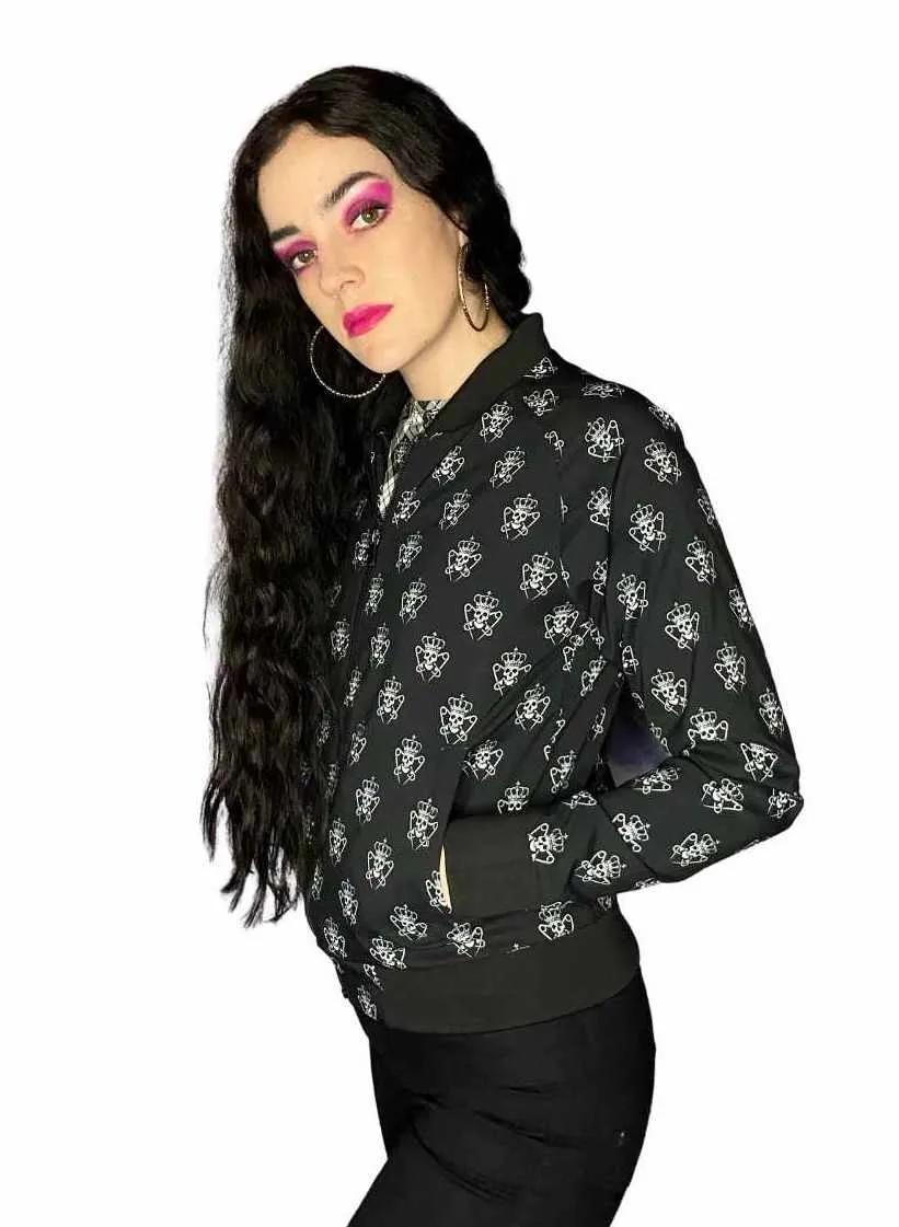 Punk Majesty Logo Pattern Women's Bomber Jacket