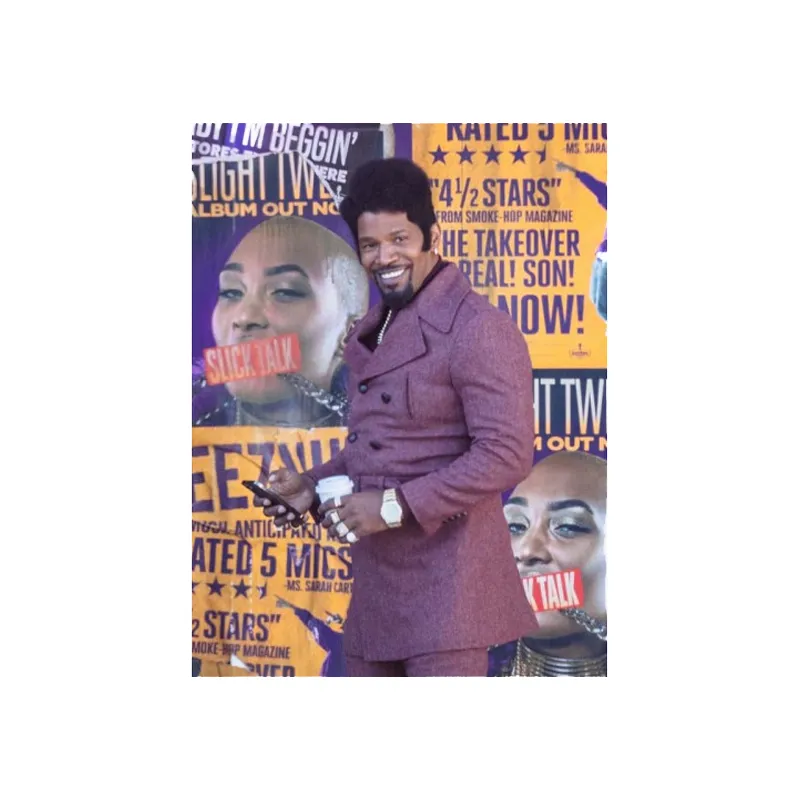 Purple Coat Jamie Foxx They Cloned Tyrone