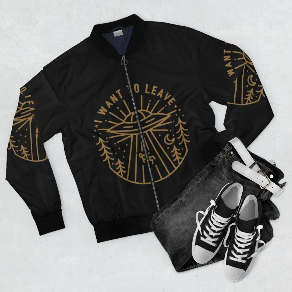 "The X-Files Inspired Bomber Jacket: 'I Want to Leave'"