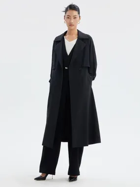 Silk Patchwork Worsted Wool Coat