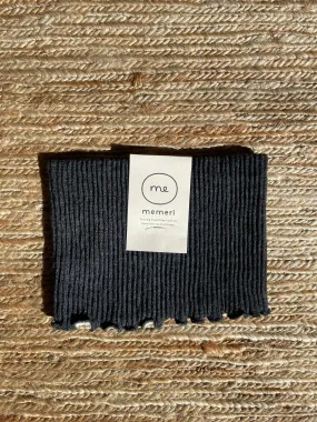 Silk Wool Neck Warmer in Charcoal