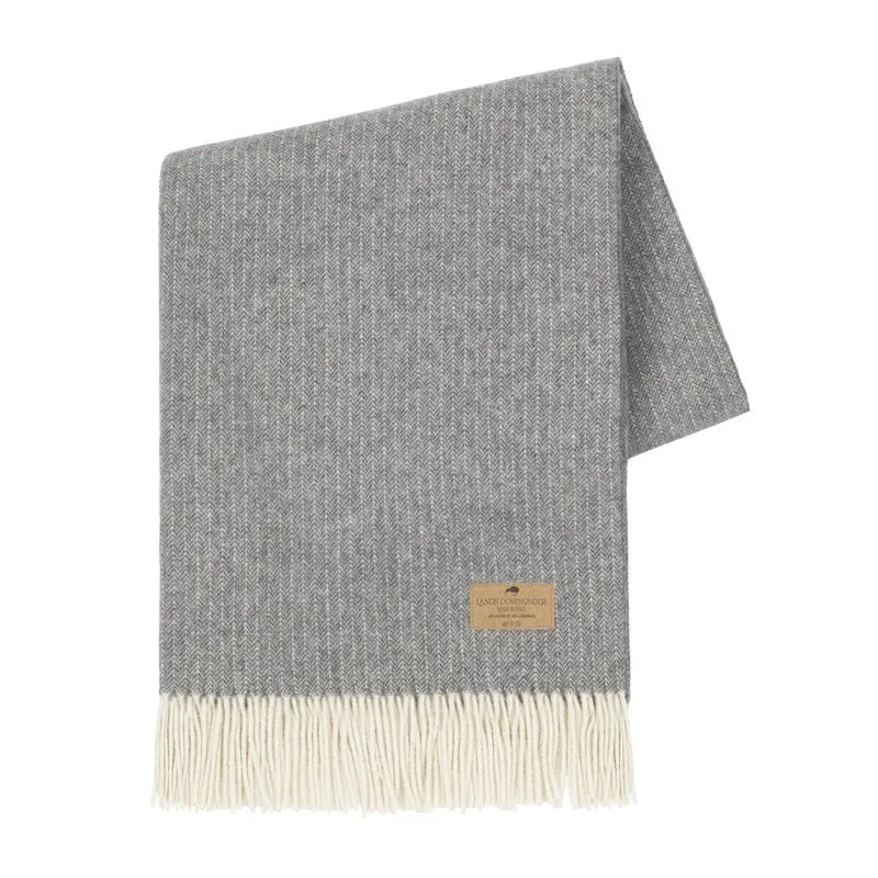 Slate Pinstripe Cashmere Throw by Lands Downunder