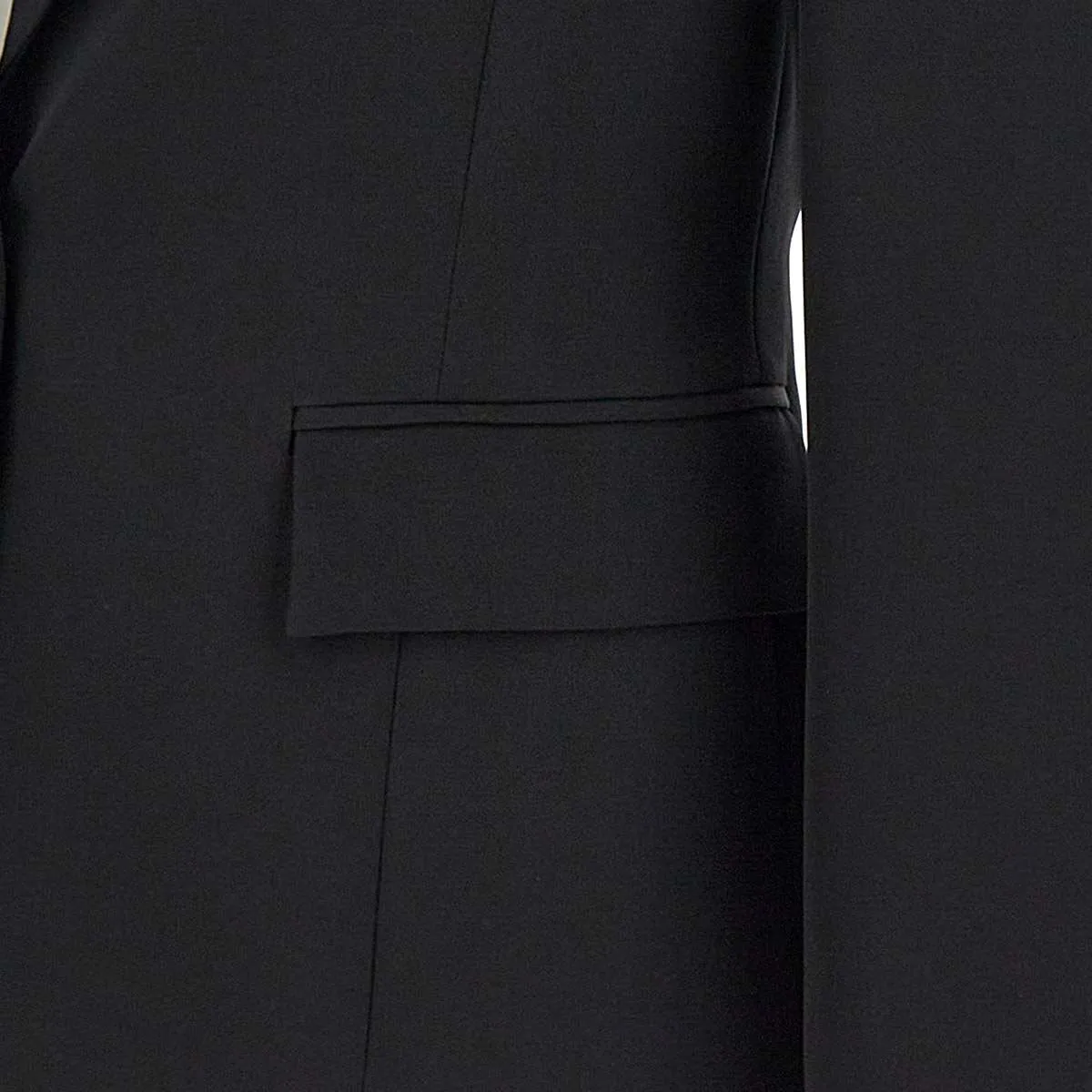 Slim Fit Black Crepe Blazer