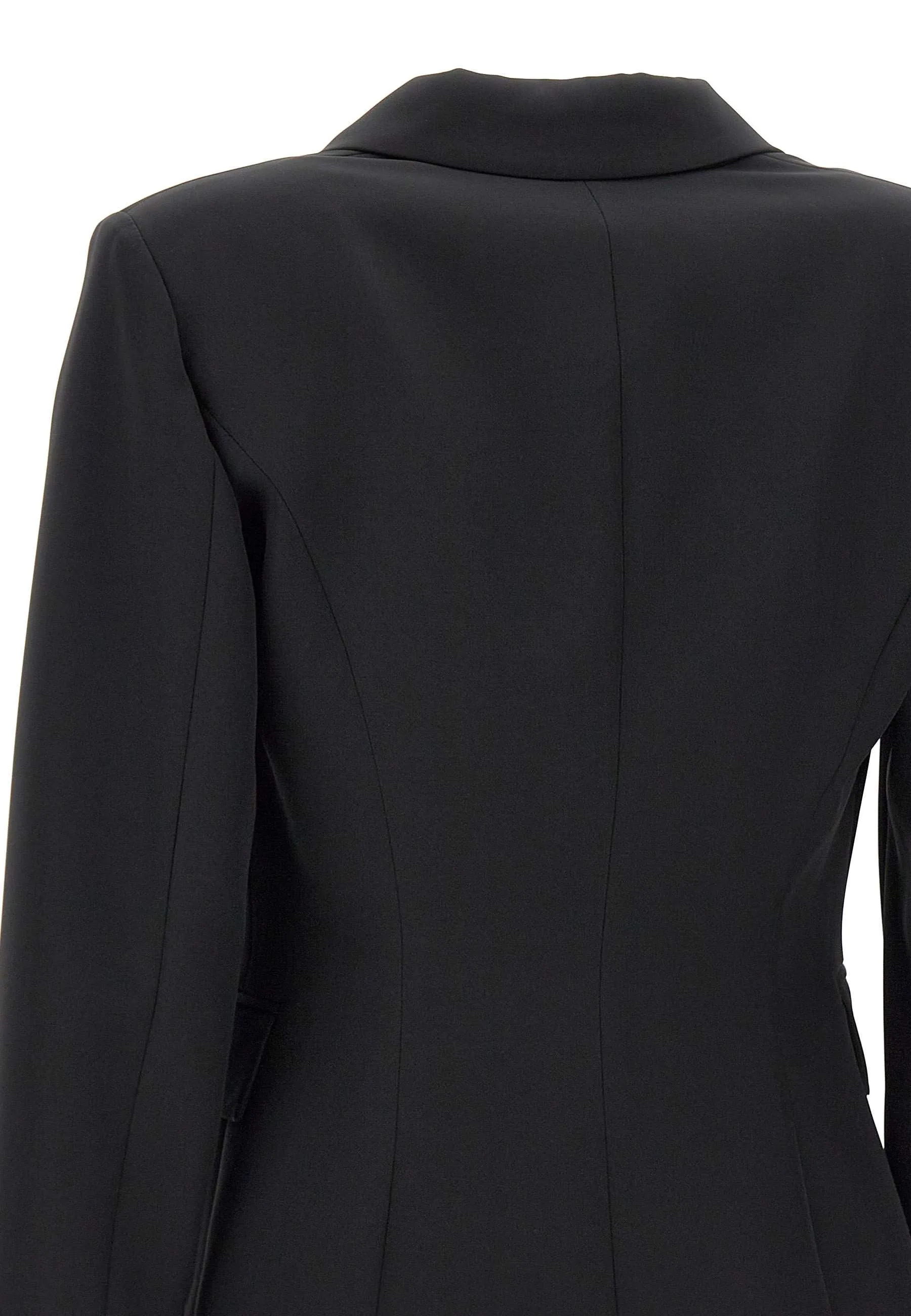 Slim Fit Black Crepe Blazer