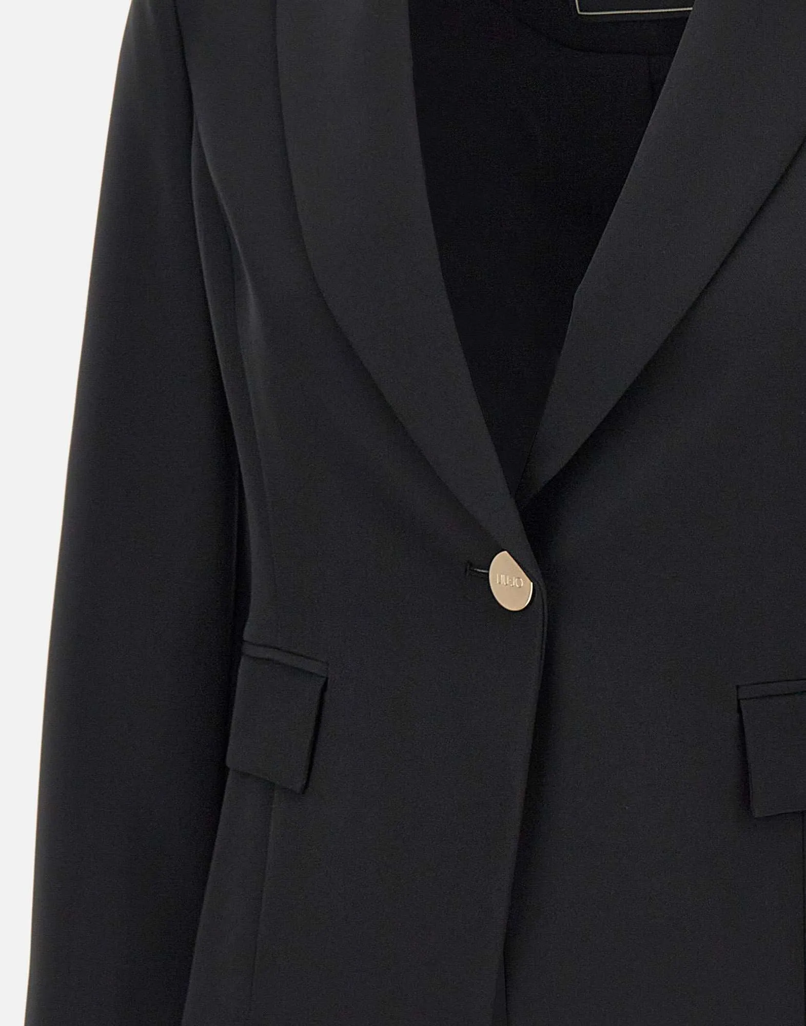 Slim Fit Black Crepe Blazer