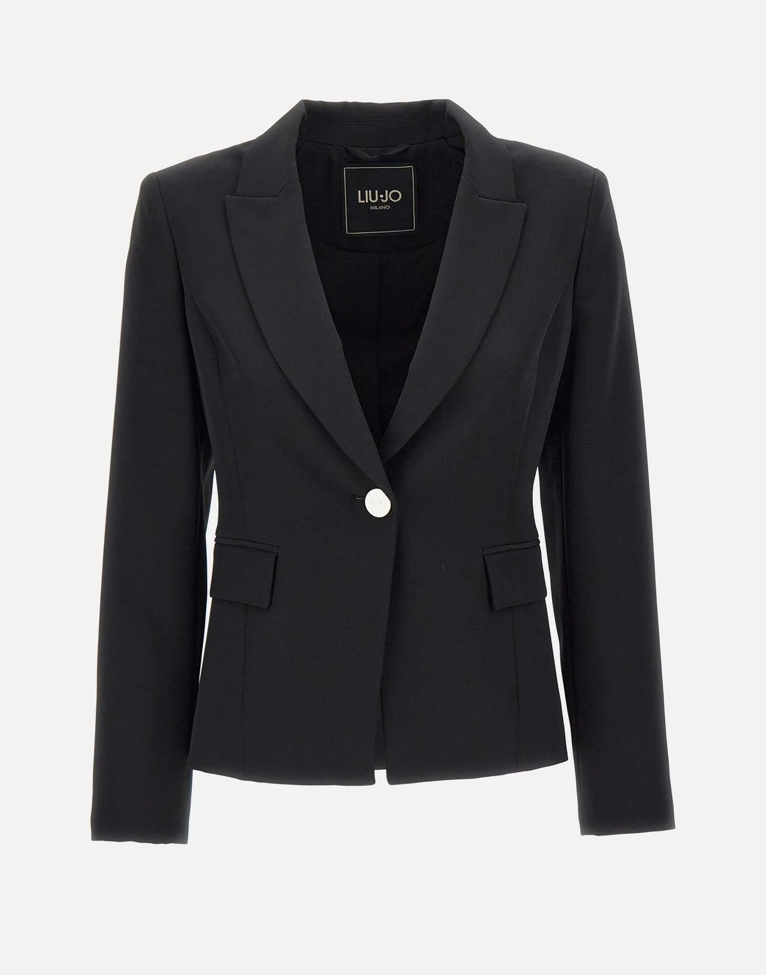 Slim Fit Black Crepe Blazer