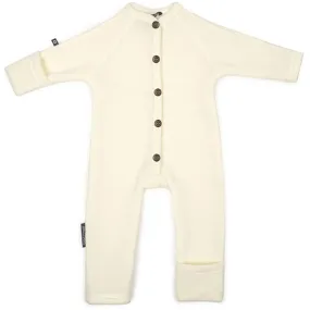 Smallstuff Wool Onesie with Buttons Off White