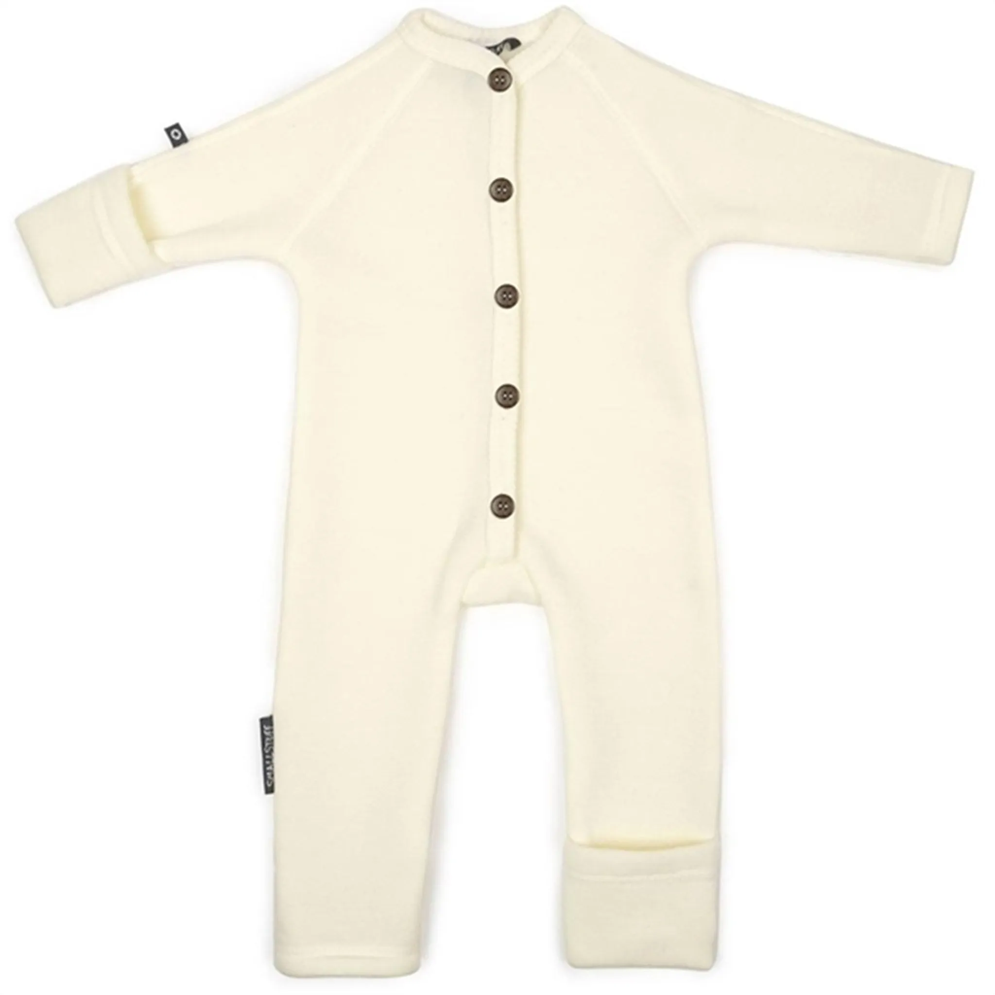 Smallstuff Wool Onesie with Buttons Off White