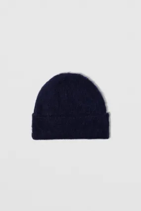 Solid Brushed Hat Ink Alpaca
