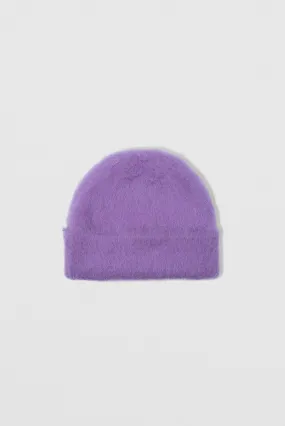 Solid Brushed Hat Lilac Alpaca