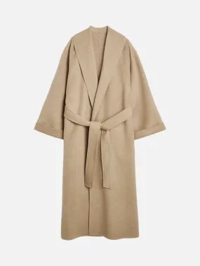 Trullem Wool Coat in Grey Brown