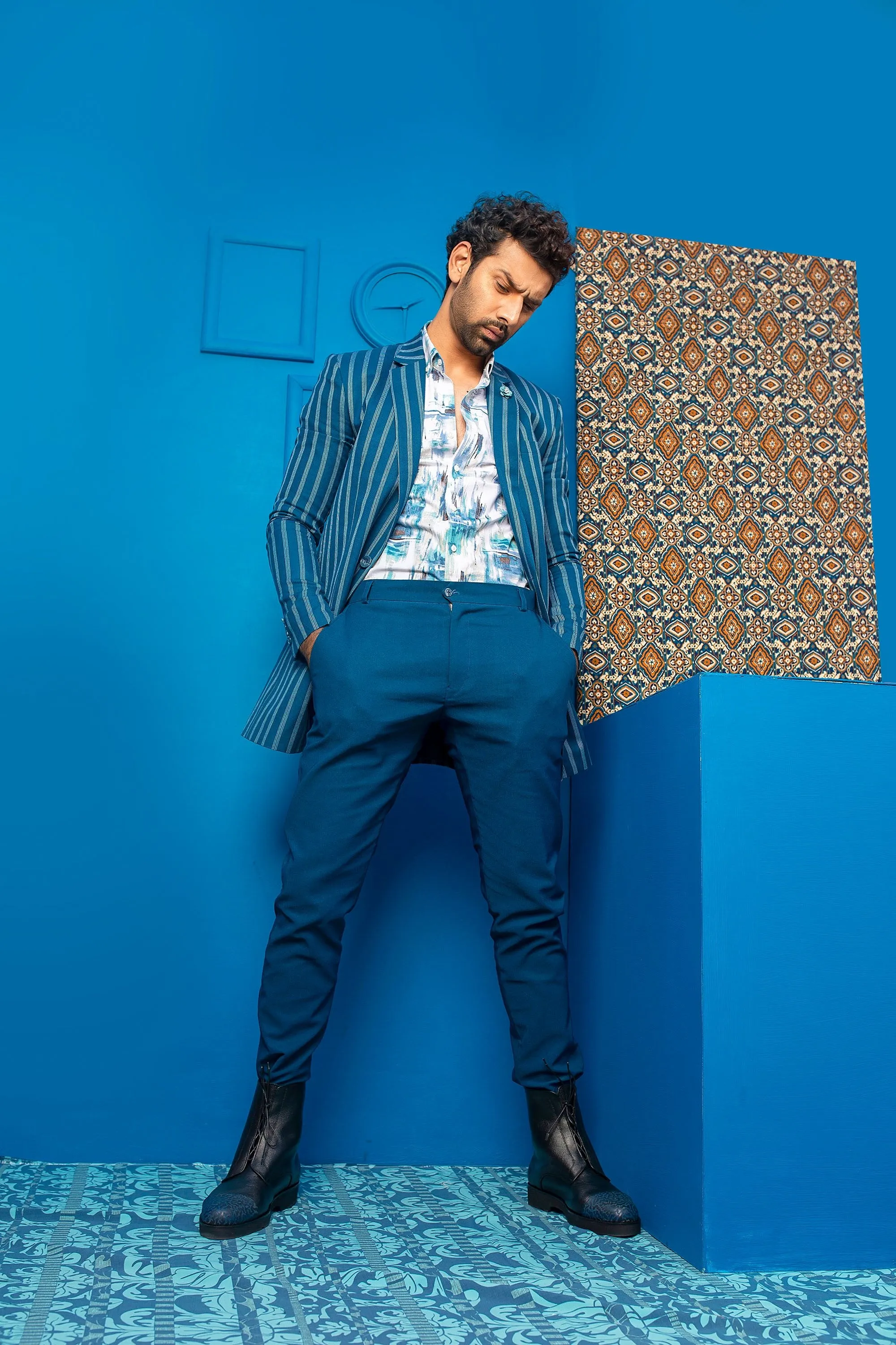 Turquoise Blue Lining Sport Coat