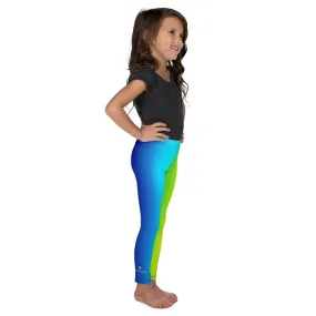 Vibrant Colorful Rainbow Girl's Tights, Ombre Print Premium Kid's Leggings- Made in USA/ EU