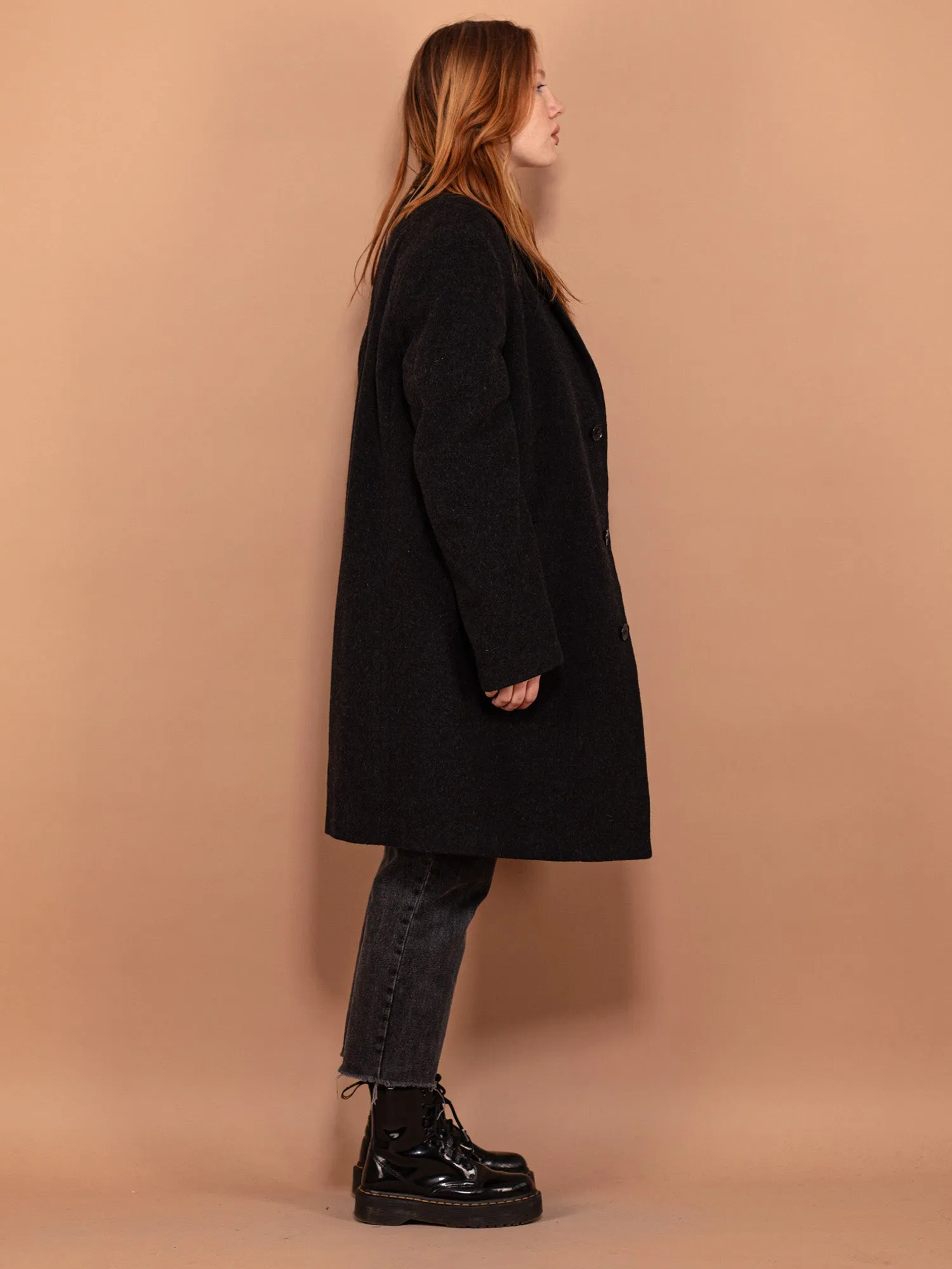 Vintage 00's Women Wool Blend Coat in Gray